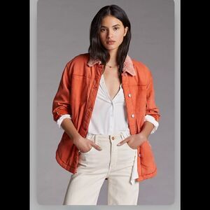 Anthropologie Pilcro Sherpa Shirt Jacket